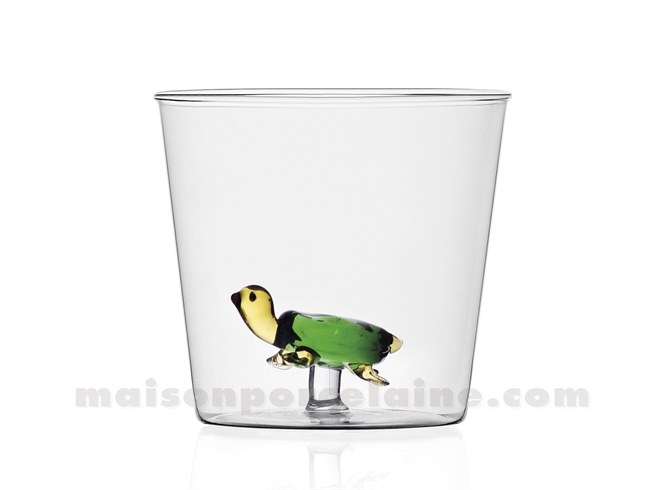 ICHENDORF - ANIMAUX DE LA FERME - GOBELET TORTUE VERTE H8 X D8,5CM 35CL