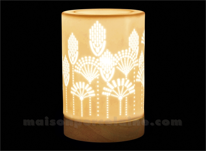 LAMPE BISCUIT PORCELAINE - AROMATIQUE SEVENT'S D10.5XH16.5CM