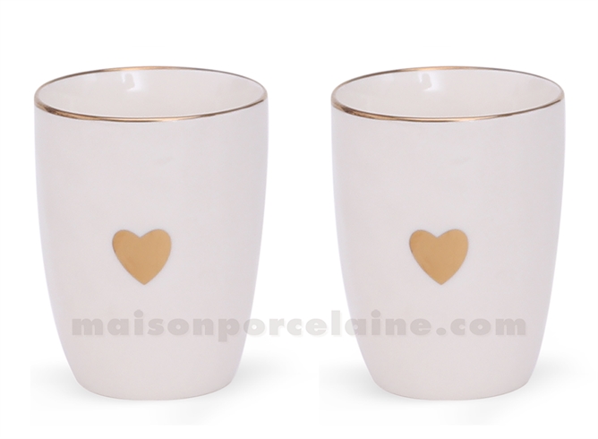 MATINS CALINS - SET/2 GOBELETS BLANC - D8 H10,3CM