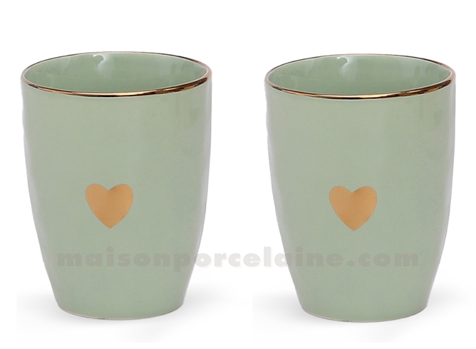 MATINS CALINS - SET/2 GOBELETS MACHA  - D8 H10,3CM