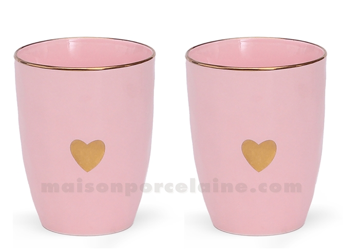 MATINS CALINS - SET/2 GOBELETS ROSE - D8 H10,3CM