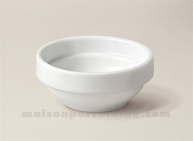 MISE EN BOUCHE PORCELAINE BLANCHE RONDE EMPILABLE 7.5X3.5