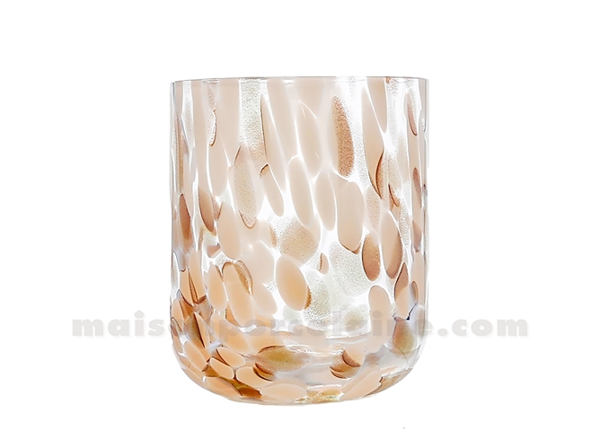 MOUCHETÉ DORÉ - VERRE GOBELET D8 H9,5CM