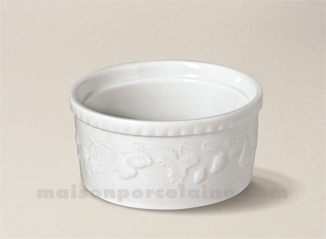 MOULE SOUFFLE CALIFORNIA PORCELAINE BLANCHE INDIVIDUEL N°2 10X5 22CL