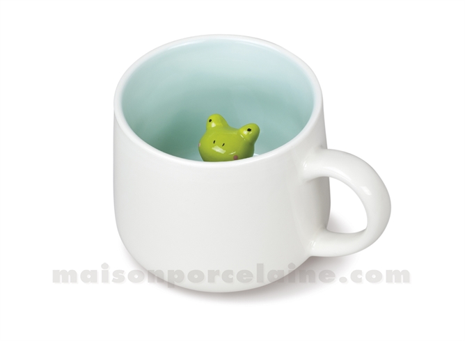 MUG GRES MEDARD DE NOBLAT MIAM BLEU GRENOUILLE RELIEF