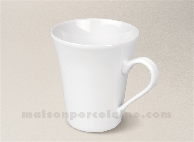 MUG PORCELAINE BLANCHE CONIQUE D8.5X10CM 25CL