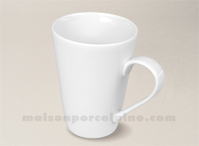 MUG PORCELAINE BLANCHE CONIQUE D9X12CM 45CL