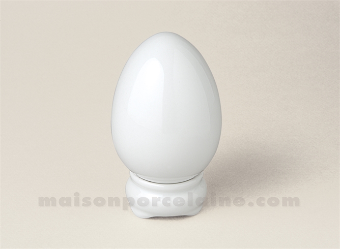 OEUF+SOCLE PORCELAINE BLANCHE A PEINDRE 8X5