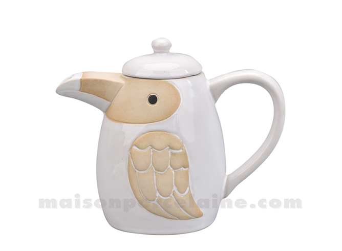 OISEAU BLANC - THÉIÈRE L12,5 P12,5 H16CM