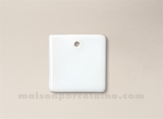 PENDENTIF/MEDAILLON PORCELAINE BLANCHE A PEINDRE CARRE 4X4