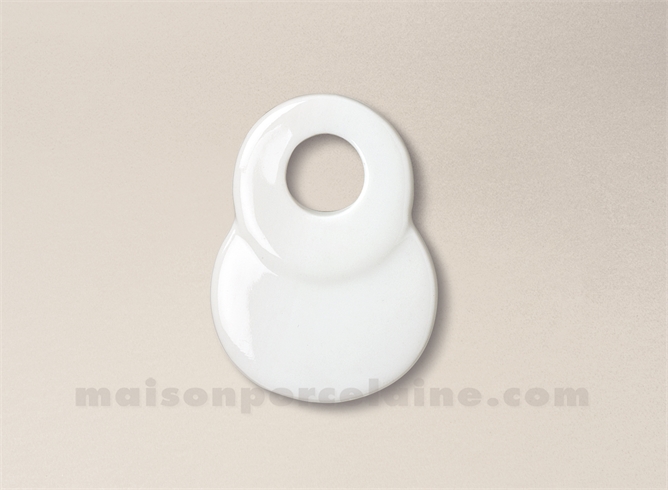 PENDENTIF/MEDAILLON PORCELAINE BLANCHE A PEINDRE DOUBLE ROND 4X5.5