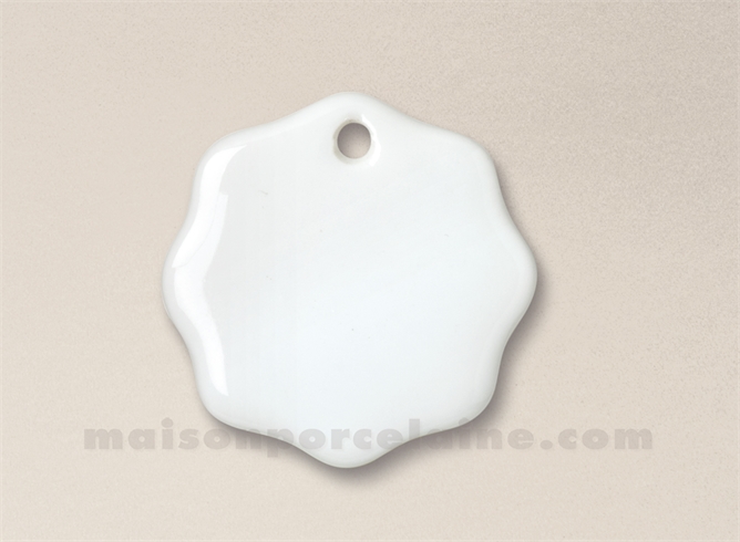 PENDENTIF/MEDAILLON PORCELAINE BLANCHE A PEINDRE ETOILE D4