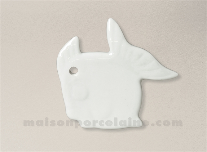 PENDENTIF/MEDAILLON PORCELAINE BLANCHE A PEINDRE POISSON 5.5CM