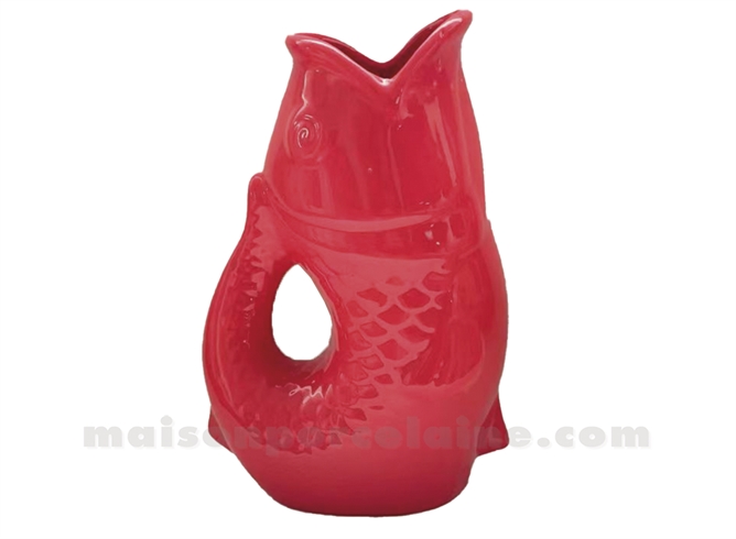 PICHET VASE POISSON GM ROUGE L16,5 P11 H25,3CM
