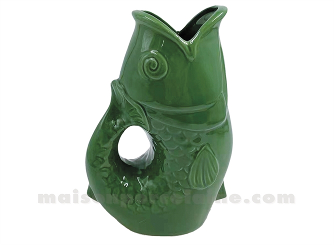 PICHET VASE POISSON GM VERT L16,5 P11 H25,3CM