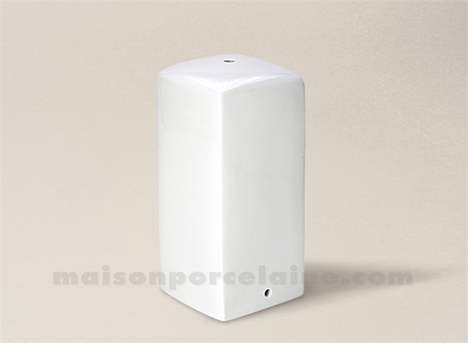 PIED DE LAMPE LIMOGES PORCELAINE BLANCHE CARREE 24X12