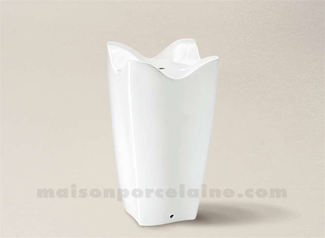 PIED DE LAMPE LIMOGES PORCELAINE BLANCHE TULIPE 21X29