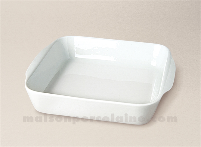 PLAT A FOUR ROTIR CARRE PORCELAINE BLANCHE 20X18