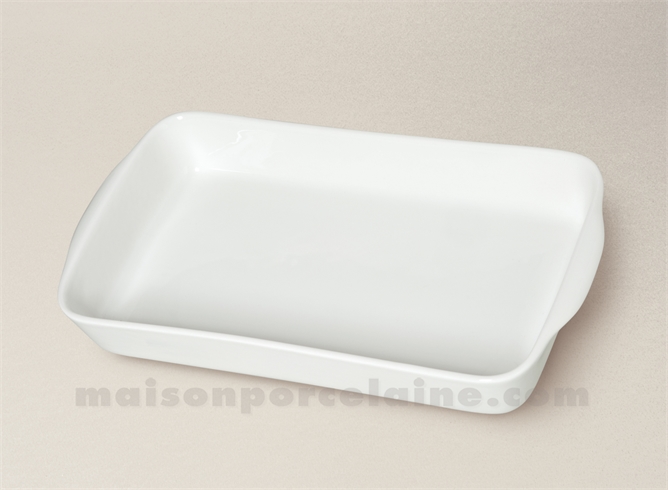 PLAT A FOUR ROTIR RECTANGULAIRE PORCELAINE BLANCHE 32X17.5