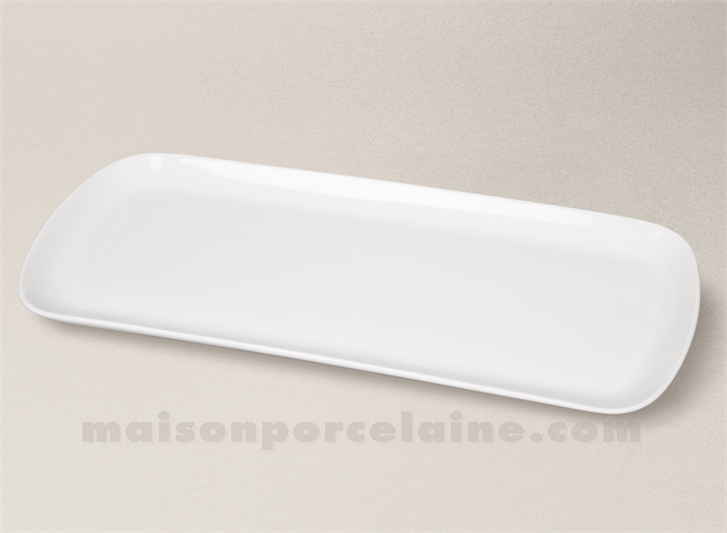 PLAT CAKE LIMOGES PORCELAINE BLANCHE ENVIE 37X15