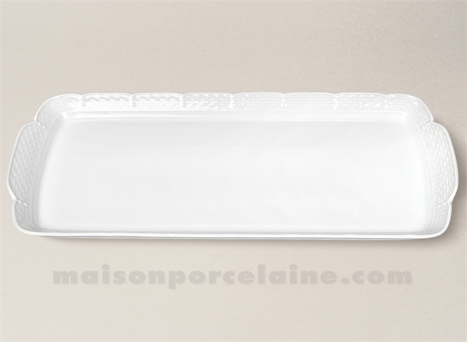 PLAT CAKE PORCELAINE BLANCHE NATACHA GM 36X17