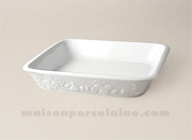 PLAT CARRE CALIFORNIA MICRO ONDES PORCELAINE BLANCHE 27X25