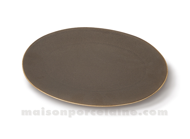 PLAT OVAL PORCELAINE OKRA MAHOGANY 24,5X17,5CM