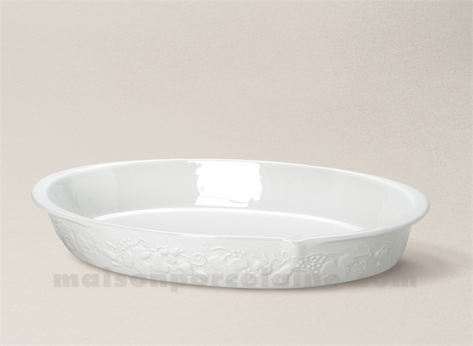 PLAT OVALE CALIFORNIA PORCELAINE BLANCHE SABOT N°12 39X22