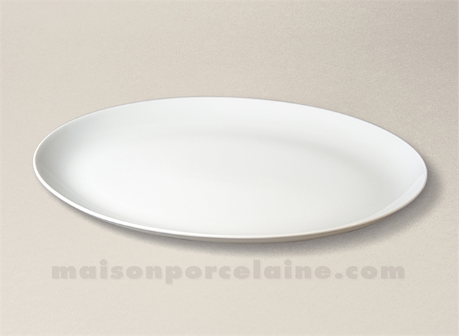 PLAT OVALE LIMOGES PORCELAINE BLANCHE ENVIE 37X27