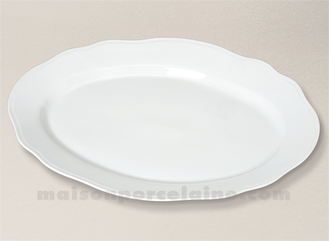 PLAT OVALE PORCELAINE BLANCHE COLBERT FABRIQUE EN FRANCE 39.5X2CM