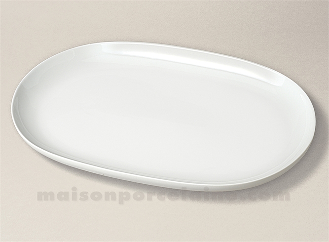 PLAT OVALE PORCELAINE BLANCHE FLANDRE 39X24