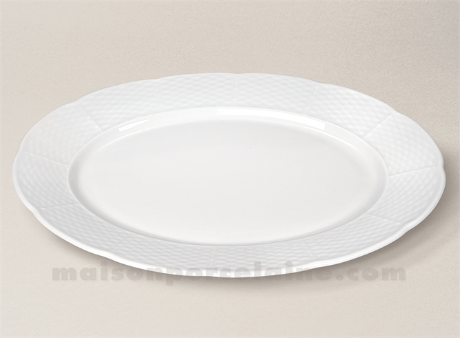 PLAT OVALE PORCELAINE BLANCHE NATACHA GM 37X26.5