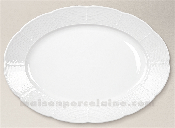 PLAT OVALE PORCELAINE BLANCHE NATACHA MM 32X23