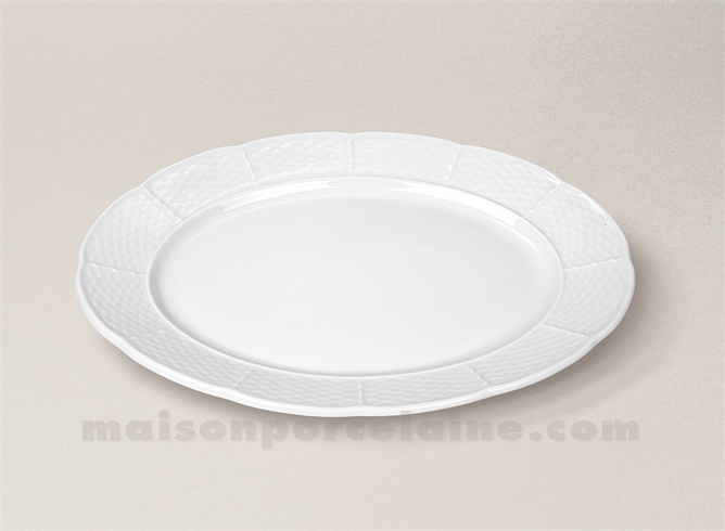 PLAT OVALE PORCELAINE BLANCHE NATACHA PM 30X20