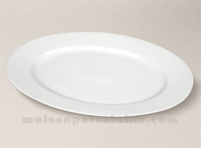 PLAT OVALE PORCELAINE BLANCHE SOLOGNE 37.5 X 26CM