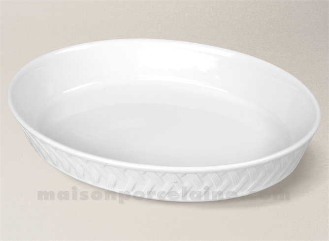 PLAT OVALE  SABOT PORCELAINE BLANCHE LOUISIANE N°7 33X25