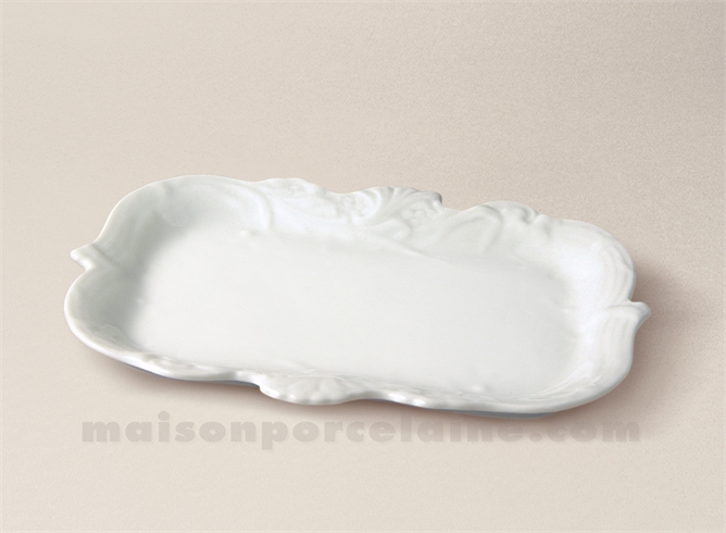 PLATEAU PORCELAINE BLANCHE LIMOGES FESTON 17X13