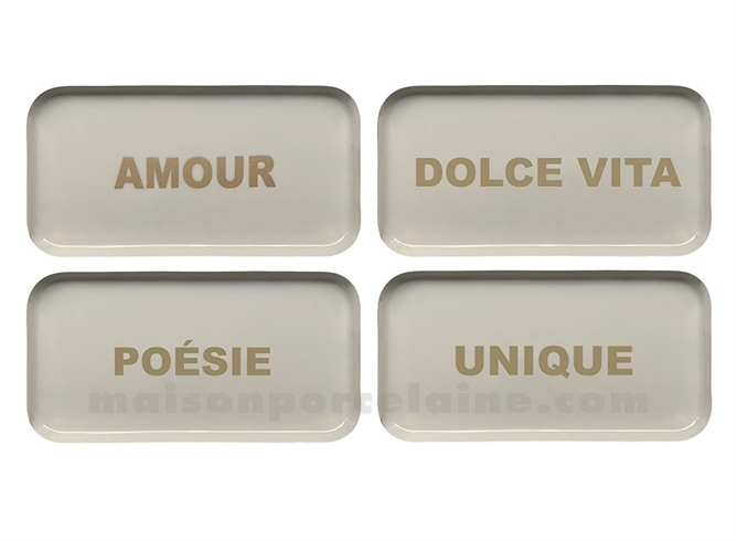 PLATEAU RECTANGLE MESSAGE DORÉ