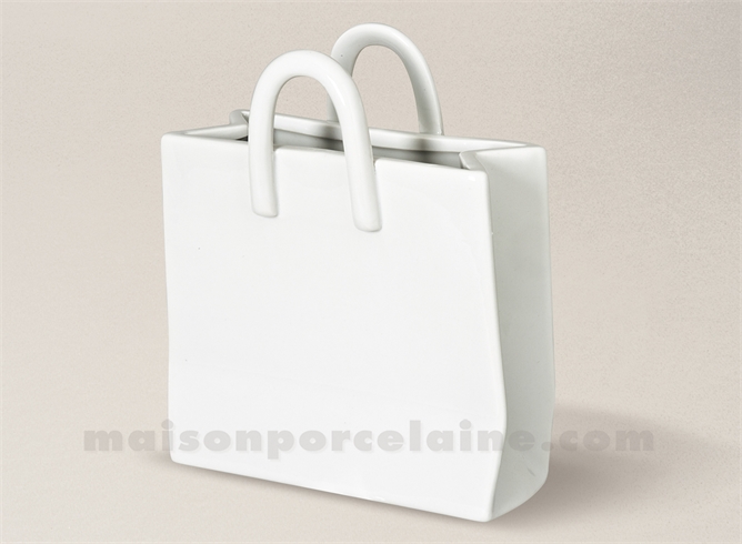 SAC PAPIER RECTANGULAIRE PORCELAINE BLANCHE 16X13,5