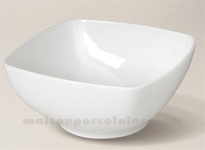 SALADIER CARRE PORCELAINE BLANCHE SAHARA 23X23