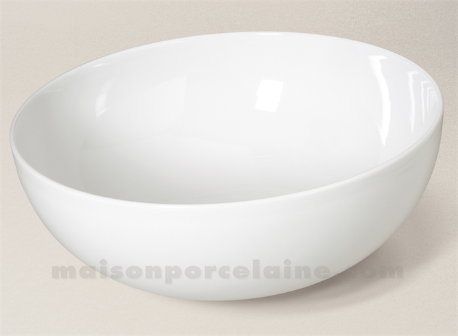 SALADIER COUPE PORCELAINE BLANCHE D29.6X11