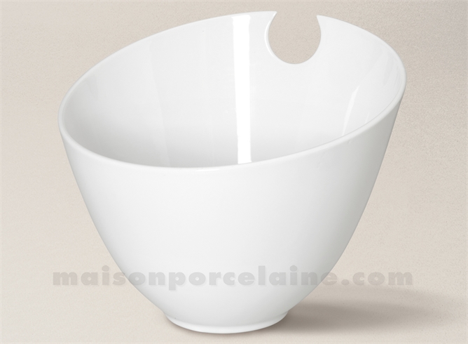 SALADIER HAUT ENCOCHE PORCELAINE BLANCHE OSAKA 19.5X24