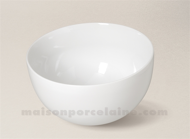 SALADIER PORCELAINE BLANCHE BOULE D19