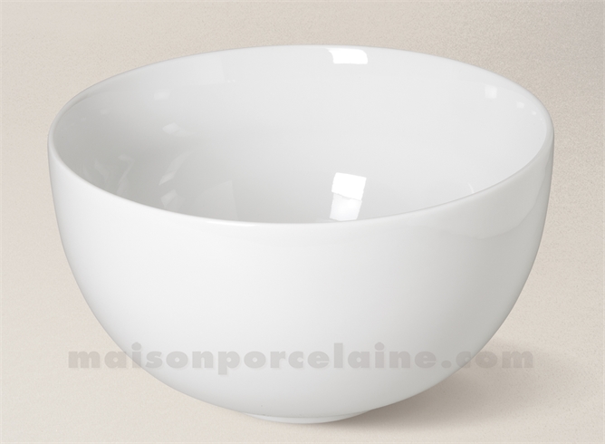 SALADIER PORCELAINE BLANCHE BOULE D23