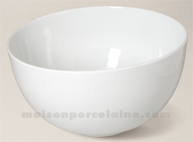 SALADIER PORCELAINE BLANCHE BOULE D27