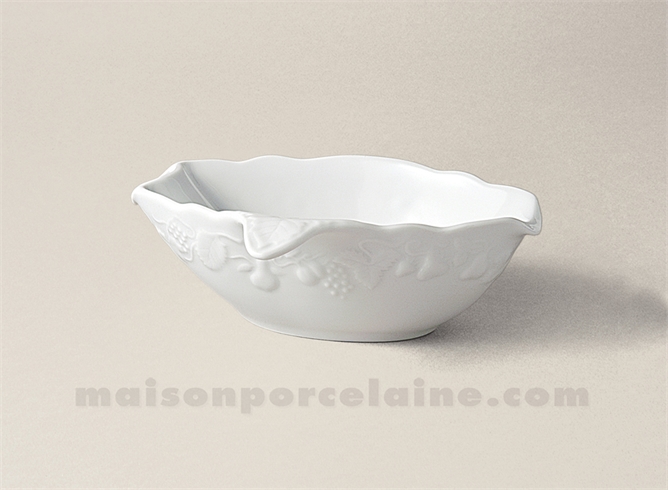 SAUCIERE GRAS ET MAIGRE CALIFORNIA PORCELAINE BLANCHE 17X13 24CL