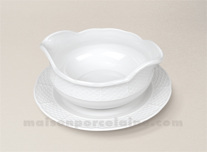 SAUCIERE PLATEAU PORCELAINE BLANCHE NATACHA 17X7