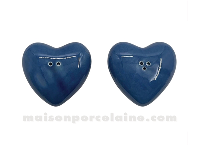 SEL ET POIVRE - SET CŒUR BLEU L7 P6,5 H2CM