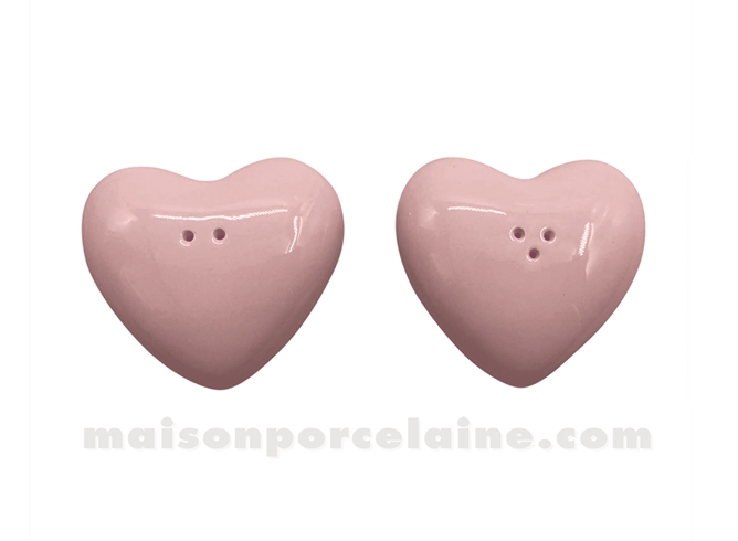 SEL ET POIVRE - SET CŒUR ROSE L7 P6,5 H2CM