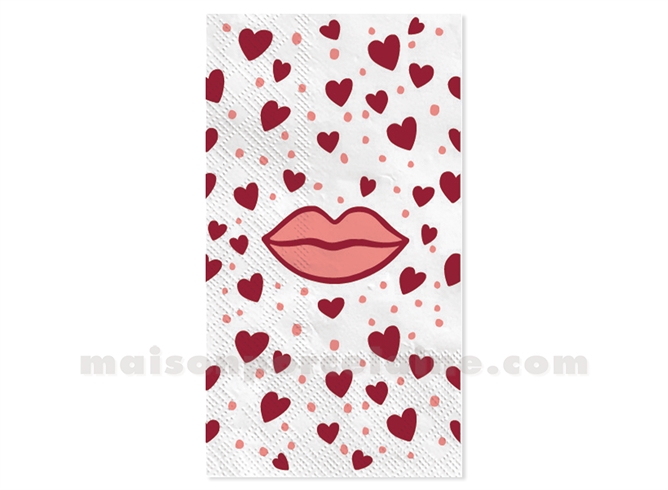 SERVIETTE PAPIER RECTANGLE KISS X15
